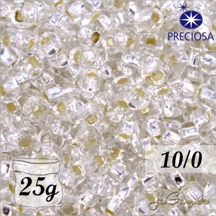 Rokajl Preciosa 10/0 Priehľadná so strieborným prieťahom č.78102-25g (PR10001)